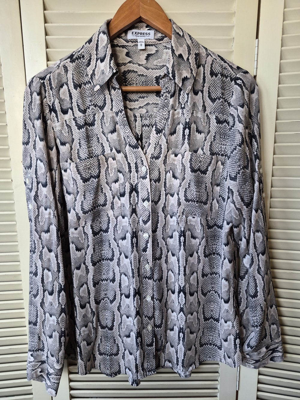 Express Women's Portofino Snakeskin Blouse Size Medium
